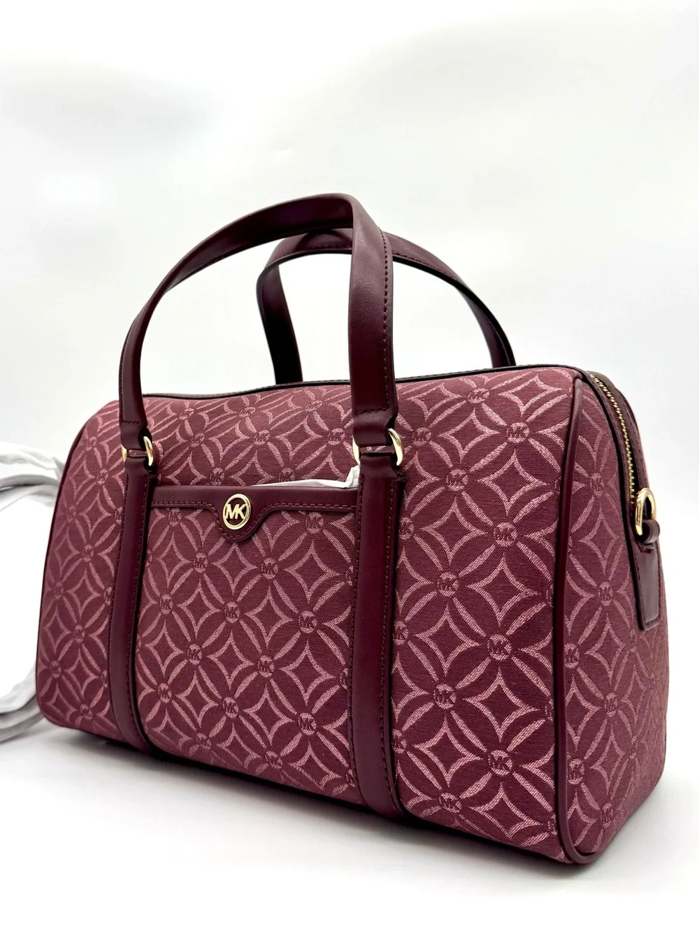 Michael Kors Medium Travel Duffle Satchel Bag Ox Blood Multi